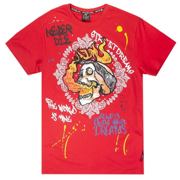 Switch Other - Switch Remarkable Men's T-Shirt Iridescent Applique Embroidered Skull Tee